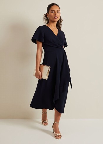 Phase Eight Petite Julissa Wrap Dress Navy Australia | RV0982547